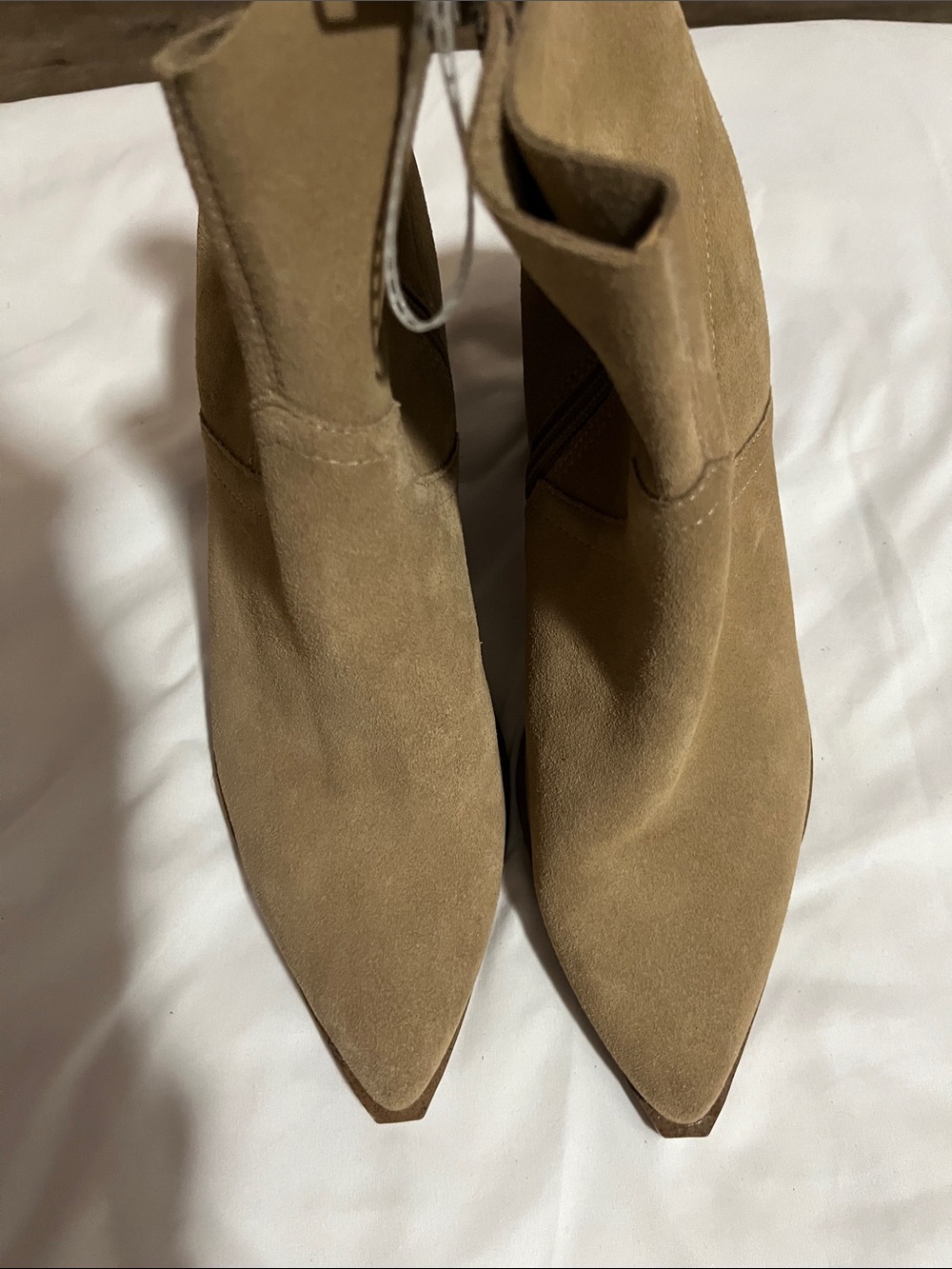Steve Madden Taupe Suede Pointed-Toe Ankle Booties